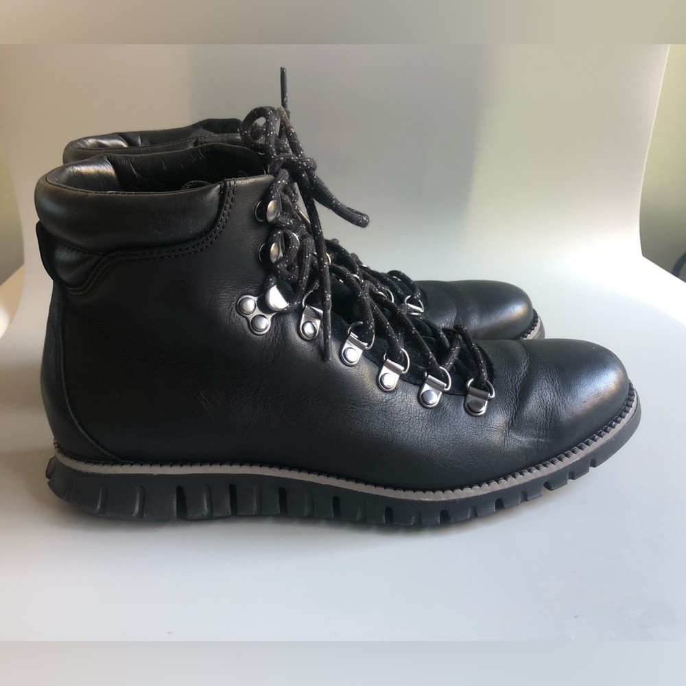Cole Haan Zerogrand Men's Causal Waterproof Black Leather Hiker Boot US 8.5